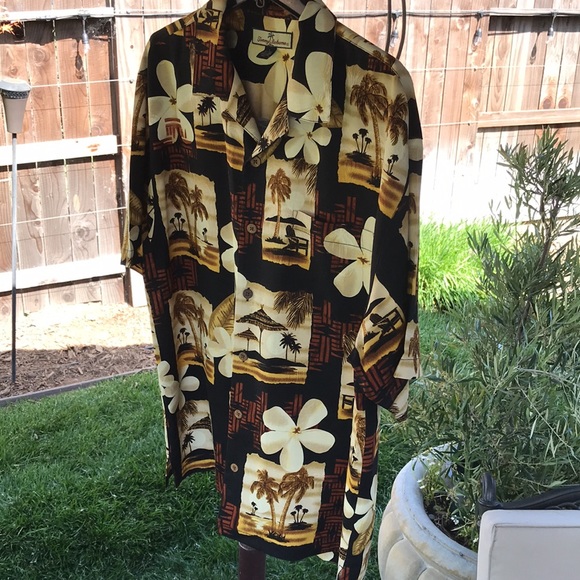 Mens Tommy Bahama Hawaiian Dress Shirt Large - Picture 4 of 6